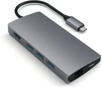 Photo de Station d'accueil portable USB-C 3.0 Satechi Multi-Port 4K V2 (Gris)