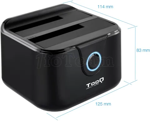 Photo de Station d'accueil USB 3.0 TooQ TQDS-802 pour 2x S-ATA (Noir)