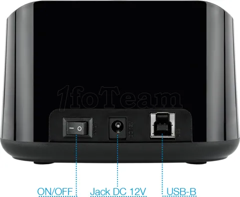 Photo de Station d'accueil USB 3.0 TooQ TQDS-802 pour 2x S-ATA (Noir)