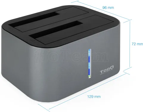 Photo de Station d'accueil USB 3.1 TooQ TQDS-805 pour 2x S-ATA (Gris)