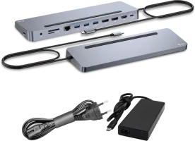 Photo de Station d'accueil USB-C 3.0 I-Tec Metal Ergonomic avec alimentation 100W (Gris)