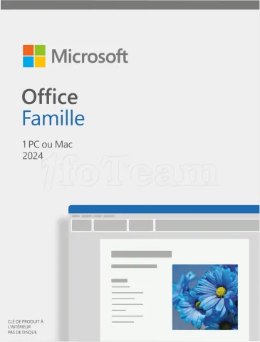 Photo de Suite Bureautique Microsoft Office Famille et Etudiant 2024 - 1 Licence (PKC - Carte d'activation)