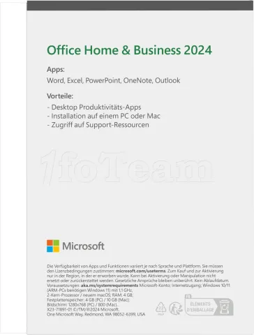 Photo de Suite Bureautique Microsoft Office Famille et Petite Entreprise 2024 - 1 Licence (PKC - Carte d'activation)