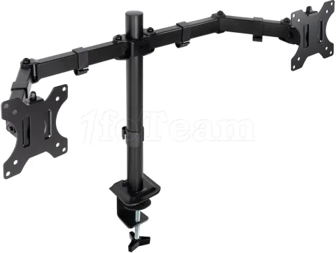 Photo de Support Double écran à fixer Tooq DB1802TN de 17" à 27" (16kg max) (Noir)