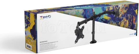 Photo de Support Double écran à fixer Tooq DB1802TN de 17" à 27" (16kg max) (Noir)