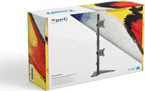 Photo de Support Double écran à poser Tooq DB1703TNV de 17" à 32" (18kg max) (Noir)