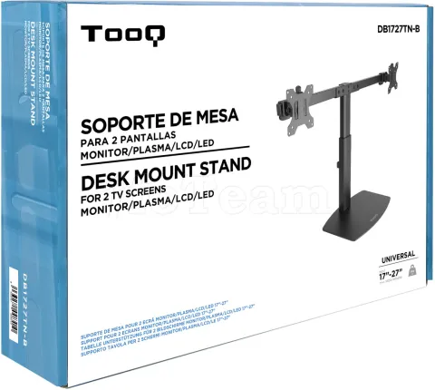 Photo de Support Double écran à poser Tooq DB1727TN de 17" à 27" (12kg max) (Noir)