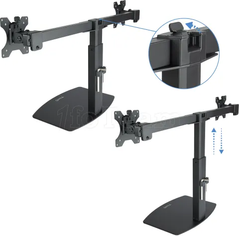 Photo de Support Double écran à poser Tooq DB1727TN de 17" à 27" (12kg max) (Noir)