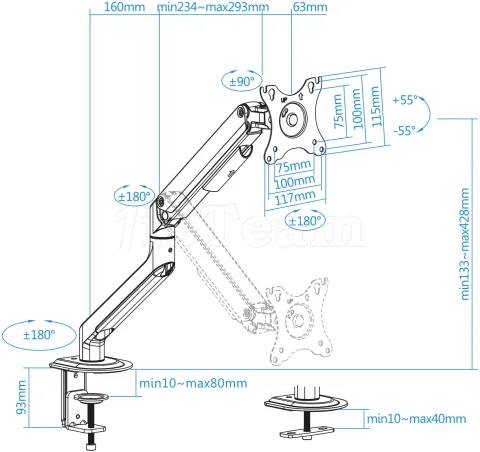 Photo de Support écran à fixer Tooq DB4032TNR de 17" à 32" (9kg max) (Blanc)