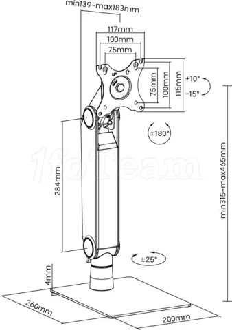 Photo de Support écran à poser Goobay Single 17"-32" (8kg max) (Noir)