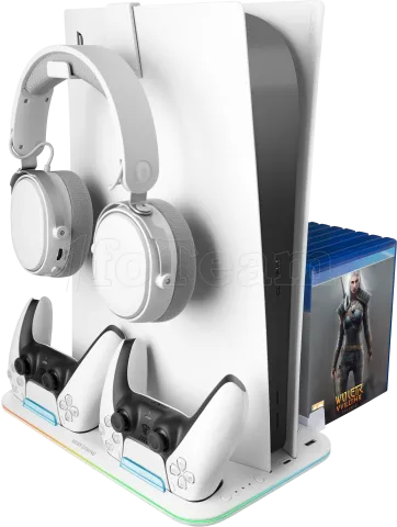 Photo de Support Multifonction Mars Gaming MPS5-B2 RGB pour PS5 (Blanc)