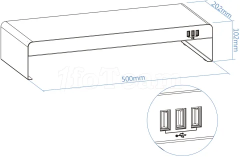 Photo de Support / Rehausseur pour Ecran TooQ TQMR0124 20kg max (Noir)