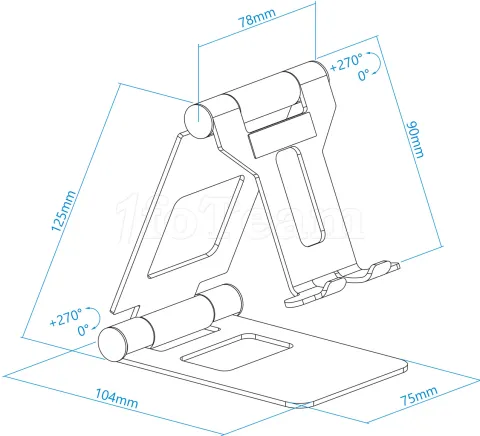 Photo de Support tablette universel sur pied Tooq Keops Alba (Or)