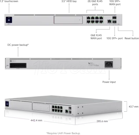 Photo de Switch réseau ethernet Gigabit UbiQuiti UniFi Dream Machine Pro - 9 ports + 2x SFP