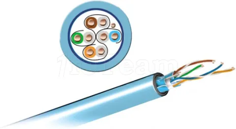 Photo de Touret de 1000m de câble Cat.6A U/FTP - 1X4 paires pour norme RJ45 (Bleu)