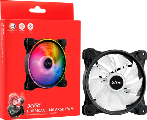 Photo de Ventilateur de boitier Adata XPG Hurricane RGB - 14cm (Noir)