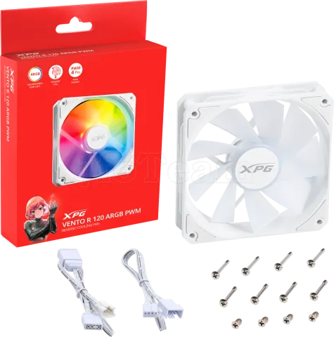 Photo de Ventilateur de boitier Adata XPG Vento R RGB - 12cm (Blanc)