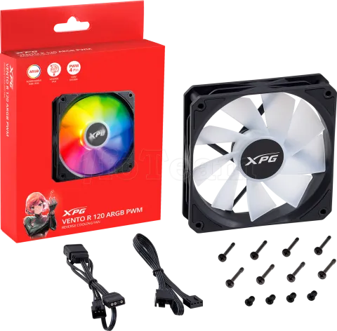 Photo de Ventilateur de boitier Adata XPG Vento R RGB - 12cm (Noir)