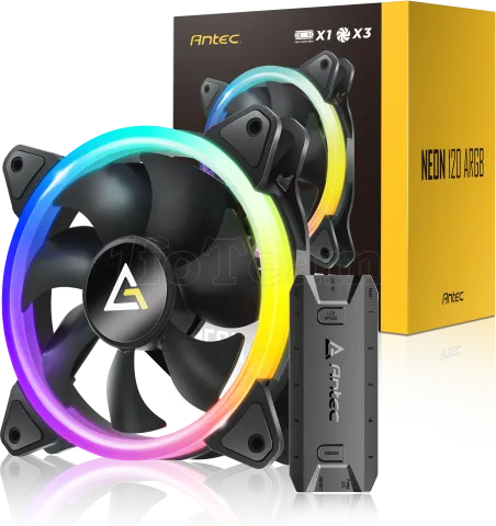 Photo de Ventilateur de boitier Antec Neon RGB - 12cm (Noir)