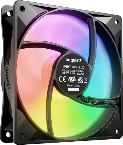 Photo de Ventilateur de boitier be quiet! Light Wings LX High Speed RGB - 12cm (Noir)