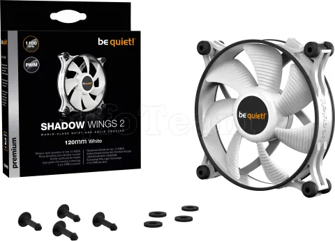 Photo de Ventilateur de boitier be quiet! Shadow Wings 2 PWM - 12cm (Blanc)