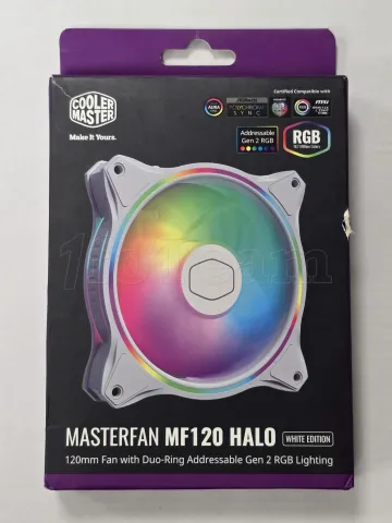 Photo de Ventilateur de boitier Cooler Master MasterFan MF Halo² RGB - 14cm (Blanc) - SN MFLB2DW18NPAR11231402288 - ID 211381