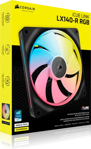 Photo de Ventilateur de boitier Corsair iCue Link LX-R RGB - 14cm (Noir)