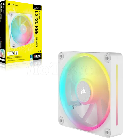 Photo de Ventilateur de boitier Corsair iCue Link LX RGB - 12cm (Blanc)