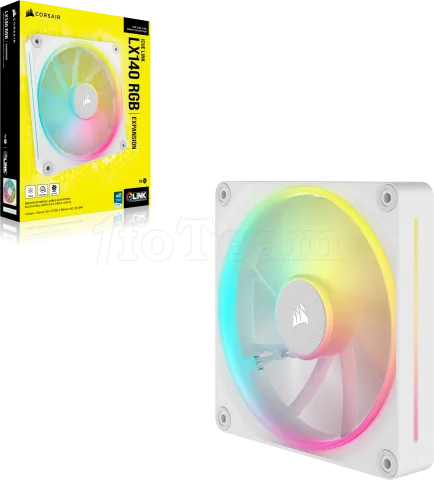 Photo de Ventilateur de boitier Corsair iCue Link LX RGB - 14cm (Blanc)