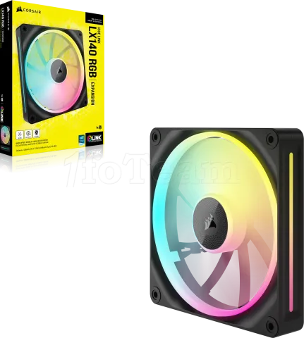 Photo de Ventilateur de boitier Corsair iCue Link LX RGB - 14cm (Noir)