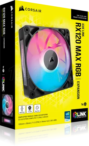 Photo de Ventilateur de boitier Corsair iCue Link RX Max RGB - 12cm (Noir)