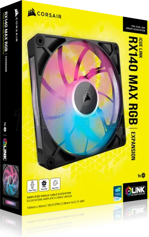 Photo de Ventilateur de boitier Corsair iCue Link RX Max RGB - 14cm (Noir)