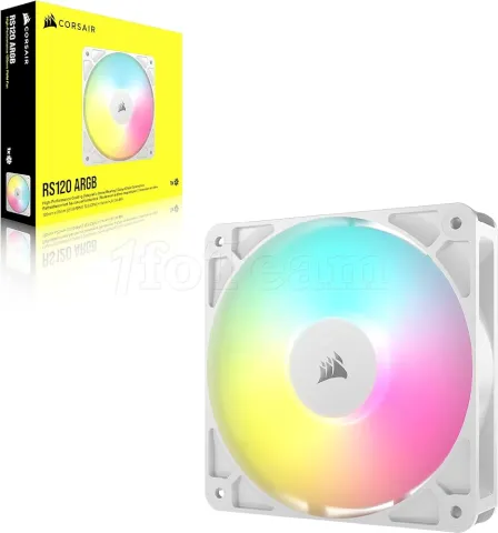 Photo de Ventilateur de boitier Corsair RS RGB - 12cm (Blanc)