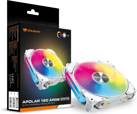 Photo de Ventilateur de boitier Cougar Apolar RGB - 12cm (Blanc)