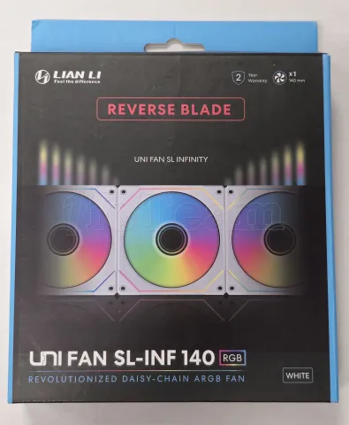 Photo de Ventilateur de boitier Lian Li Uni Fan SL-Infinity Reverse RGB - 14cm (Blanc) - ID 213696