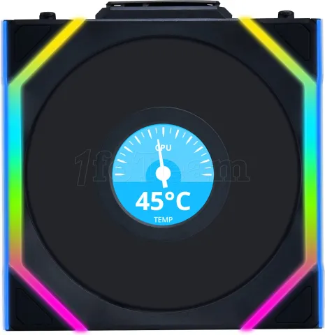 Photo de Ventilateur de boitier Lian Li Uni Fan SL Wireless LCD Reverse RGB - 12cm (Noir)