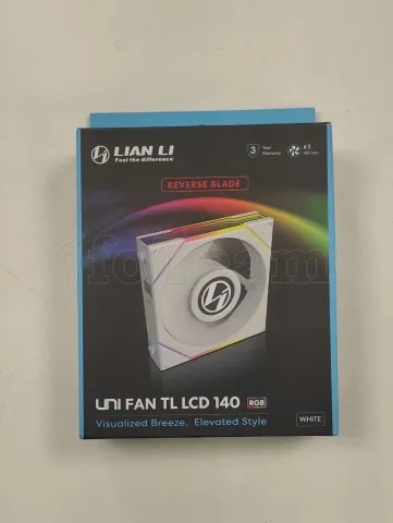 Photo de Ventilateur de boitier Lian Li Uni Fan TL LCD Reverse RGB - 14cm (Blanc) - ID 209745