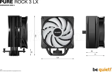 Photo de Ventilateur processeur be quiet! Pure Rock 3 LX RGB (Noir)