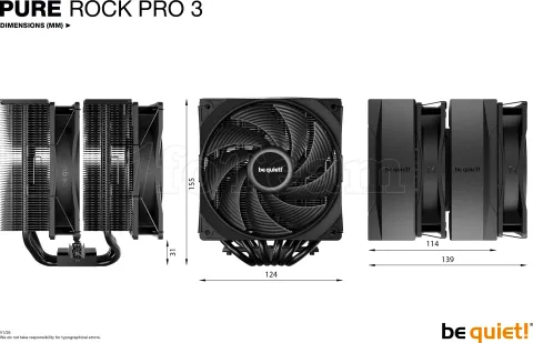 Photo de Ventilateur processeur be quiet! Pure Rock Pro 3 (Noir)